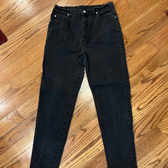 Levi’s 15921 size 14 black W/PL 423 jeans slim fit tapered legs red bat wing - Picture 2 of 12